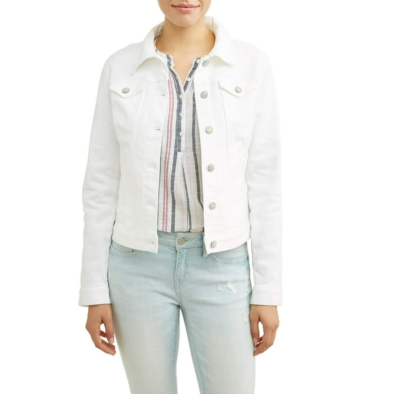 Walmart white denim best sale jacket