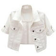thumbnail image 1 of Women's Denim Jackets,Women Short Sleeve Versatile White Short Sleeved Denim Jacket Thin Shawl Top Gift for Women, 1 of 7