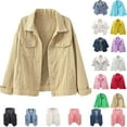 thumbnail image 1 of Women's Denim Jackets Women's Basic Solid Color Button Down Denim Cotton Jacket With Pockets Denim Jacket Coat, 1 of 6