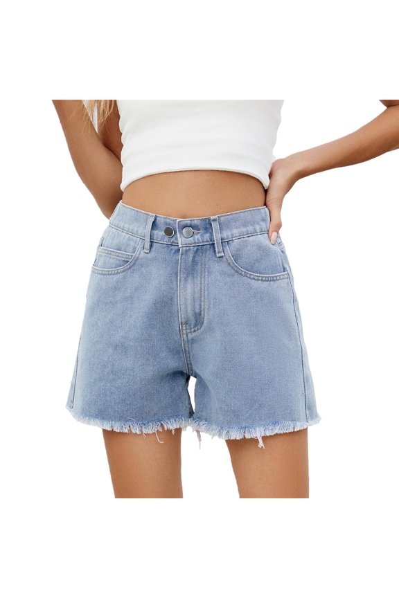 Women's Denim Jean Shorts High Waisted Jorts Casual Wide Leg Loose Fit Summer Style Jeans with Pockets