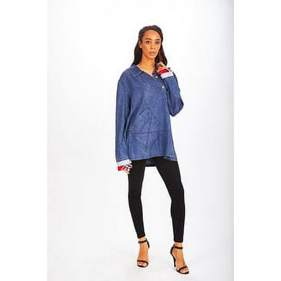 Women’s Denim Long Sleeve Causal Blouse Shirts Soft Lightweight Fashion