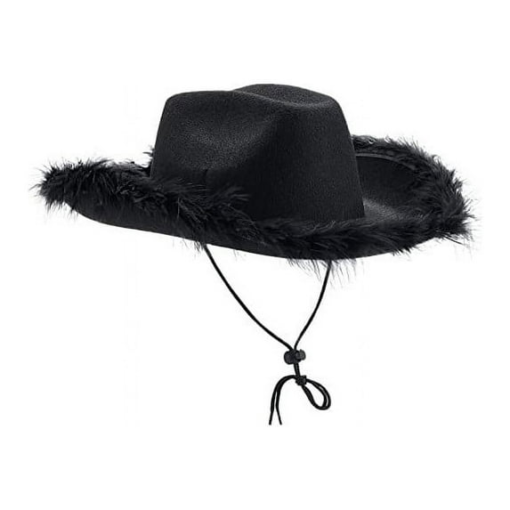 Women's Denim Party Hat with Feather Trim – Adjustable Festival Hat for Bachelorette Parties, Halloween Costumes, Carnival Accessories & Dress-Up Events