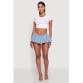 thumbnail image 1 of Women's Denim Pleated Micro Skirt with Shorts Lining, 1 of 6