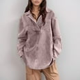 thumbnail image 1 of Women's Denim Pullover Casual Button V Neck Blouse Loose Fit Long Sleeve Jean Jacket With Pocket Cute Denim Jackets for Women Womens Jacket Lined Where Is My Mind Jacket Denim Button down Long Sleeve, 1 of 5