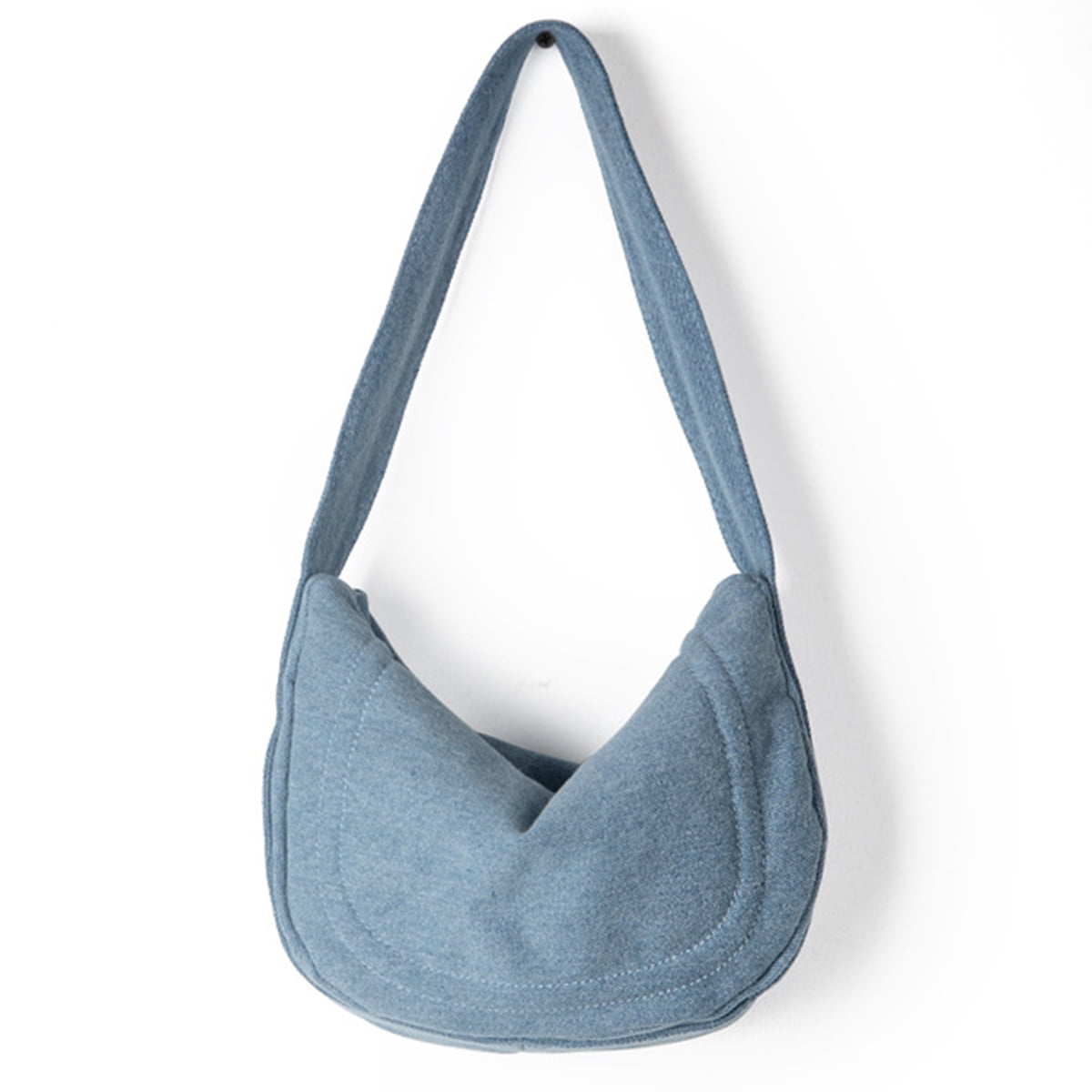 Blue denim purse top