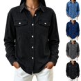 thumbnail image 1 of Women's Denim Shirt Jacket Sevevn Classic Button Down Long Sleeve Chest Pockets Relaxed Loose Fit Casual Jean Shacket Coat for Daily Outings Wear, 1 of 8