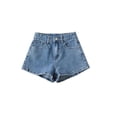 thumbnail image 1 of Women's Denim Shorts Blue High Waist Wide Shorts Harajuku Korean Style Y2k Casual Loose A-line Jeans Short Pants Summer New-Blue-XL, 1 of 6