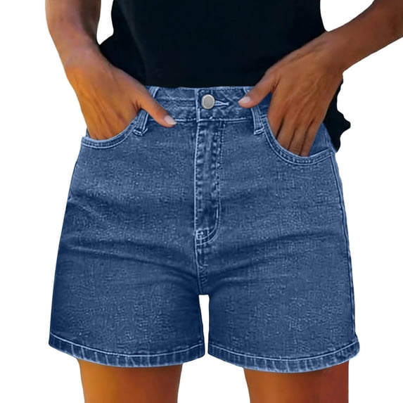 Women's Denim Shorts Jean Shorts for Women Plus Size Cut Off Shorts Women Womens Athletic Shorts Shorts with Pockets Elastic Waist Shorts Women Cute Jean Shorts for Teens Beachy Shorts