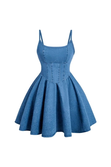 Denim Spaghetti Strap Dress Denim Spaghetti Strap Dress