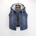 thumbnail image 1 of Women's Denim Vest Mid Short Jean Vest Sleeveless Jackets Distressed Vest Plaids for Women Vests for Women Dressy Women Light Jackets Jean Anorak Jacket Women Long Jacket Top Legging Tl Womens Jean, 1 of 5