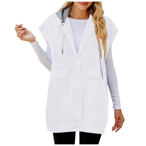 Women's Denim Vest Summer Fashion Trend Sleeveless Camisole Jacket Stylish Outerwear Casual Wear Lightweight Comfortable