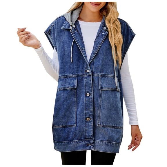 Women's Denim Vest Summer Fashion Trend Sleeveless Camisole Jacket Stylish Outerwear Casual Wear Lightweight Comfortable