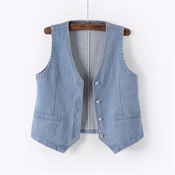 Women's Denim Vest Women's Short Everything Slim Fit Korean Version Jacket Vest Neon Half Zip Women S Vest Juniors Flannel Vest Vest Coats for Women Vest Zippers Coat Dress Metallic Vest And Sweaters