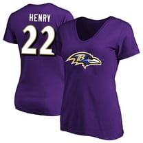 Women's Derrick Henry Purple Baltimore Ravens Plus Size Fair Catch Name & Number Scoop Neck T-Shirt