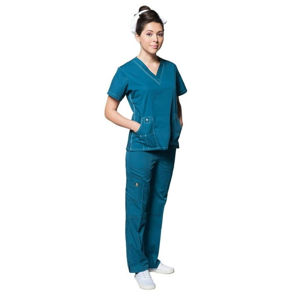 Women's Designer Double Stitched Medical Scrubs