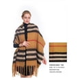 thumbnail image 1 of Women's Designer Print Scarf Fashion Block Plaid Tassel Oblong Scarf S5021 Tan, 1 of 1