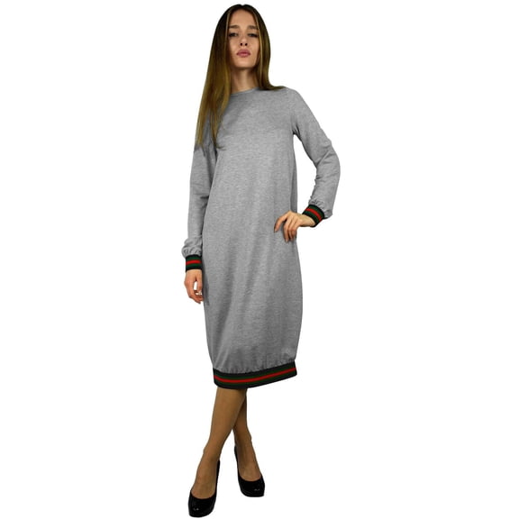 Women's Designer Stripe Trimmed Comfy Dress