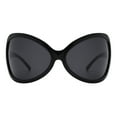 thumbnail image 1 of Women's Designer Sunglasses Oversized Wrap Around Butterfly Shield Black, Black, 1 of 4