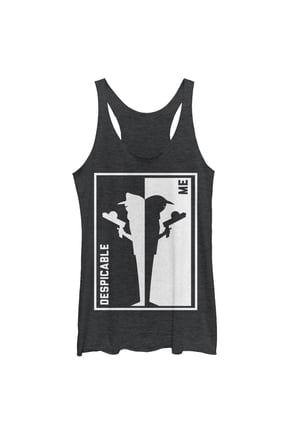 Women's Despicable Me 3 Brother Trouble Frame Racerback Tank Top Black Heather Medium