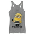 thumbnail image 1 of Women's Despicable Me 3 Minion Whatever Prisoner  Racerback Tank Top Gray Heather Medium, 1 of 3