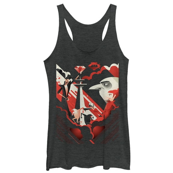 Women's Despicable Me 3 Modern Jewel Heist Racerback Tank Top Black Heather X Small