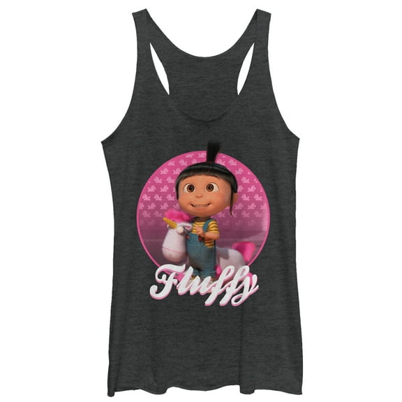 Women's Despicable Me Agnes Fluffy Unicorn  Racerback Tank Top Black Heather X Small
