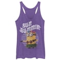 thumbnail image 1 of Women's Despicable Me Minion Sun Bummin' Hula Racerback Tank Top Purple Heather X Small, 1 of 3