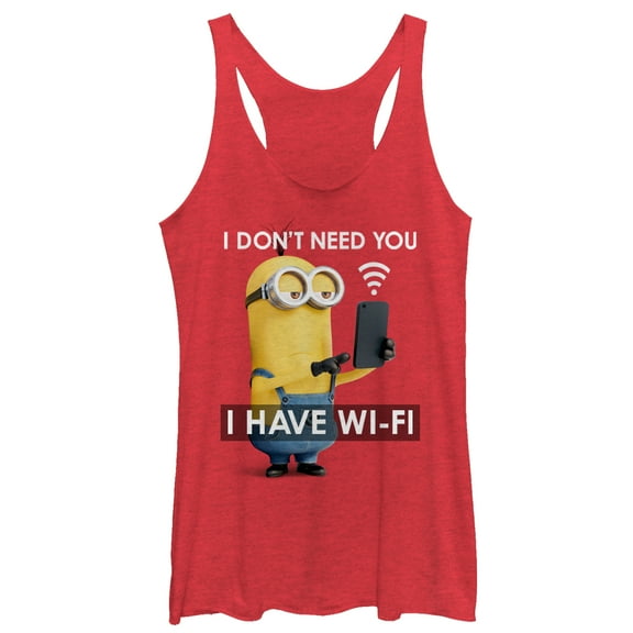 Women's Despicable Me Minion Wi-Fi Racerback Tank Top Red Heather Small