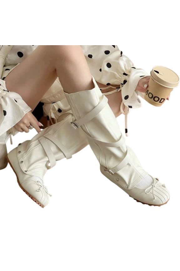 Women's Detachable Ballet Slouch Boots, Two-Way Foldable Flat Booties