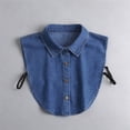 thumbnail image 1 of Women's Detachable Denim False Collar, Button Down Shirt Collar Dickey with Ties, Layering Accessory for Sweaters, Dresses, Fashion Hack to Upgrade Outfits-Blue, 1 of 9