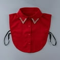 thumbnail image 1 of Women's Detachable False Collar, Adjustable Tie Back Collar Accessory, Minimalist Layering Piece for Sweaters and Blouses, Elegant Mock Neck Collar, Versatile Fashion Collar - Red, 1 of 7