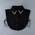 thumbnail image 1 of Women's Detachable False Collar, Adjustable Tie Back Collar Accessory, Minimalist Layering Piece for Sweaters and Blouses, Elegant Mock Neck Collar, Versatile Fashion Collar - Black, 1 of 8