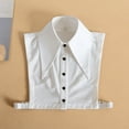 thumbnail image 1 of Women's Detachable False Collar, Solid Color Removable Decorative Collar with Button Front, Versatile Layering Accessory for Sweater Tops Daily Wear White, 1 of 8