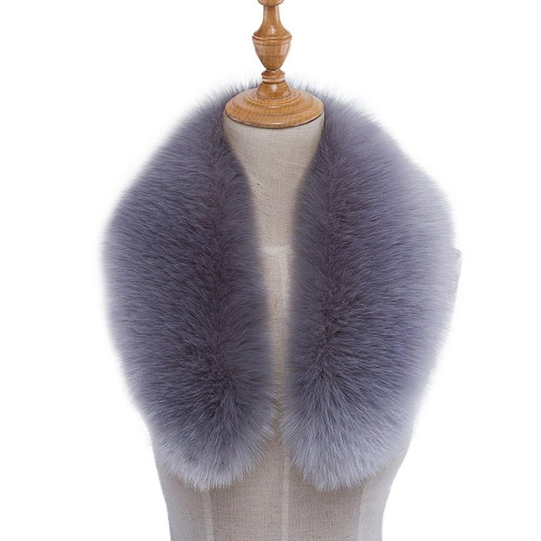Women s Detachable Faux Fur Collar for Winter Coat Ladies Fluffy Shawl Ornate Scarf 7 Colors