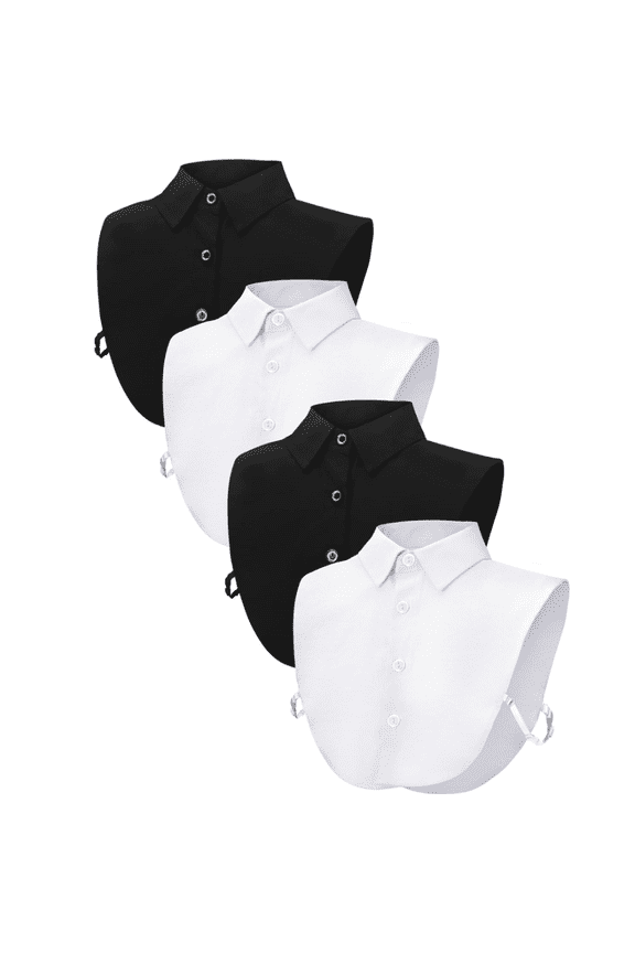 Women’s Detachable Half Shirt Blouse Collar Fake Collar Dickey Collar Pack of 4