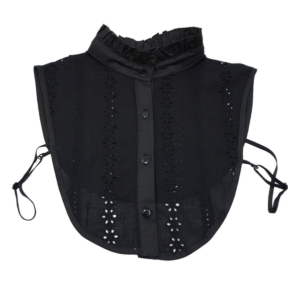 Women's Detachable Lace Stand Collar, Elegant False Collar for Dresses and Blouses, Victorian Style Fashion Accessory for a Feminine and Romantic Touch-Black