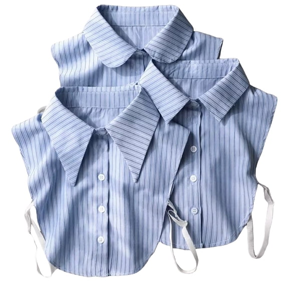 Women's Detachable Pointed Collar, Solid Color Cotton False Shirt Collar, Fashion Layering Piece for a Smart Casual Look, Easy Clips for Tops and Dresses-Blue