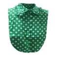 thumbnail image 1 of Women's Detachable Polka Dot False Collar, Rayon Blend Round Neck Decorative Collar, Cute and Comfortable Inner Layering Accessory for a Playful Style-Green, 1 of 2