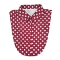 thumbnail image 1 of Women's Detachable Polka Dot False Collar, Rayon Blend Round Neck Decorative Collar, Cute and Comfortable Inner Layering Accessory for a Playful Style-Red, 1 of 2