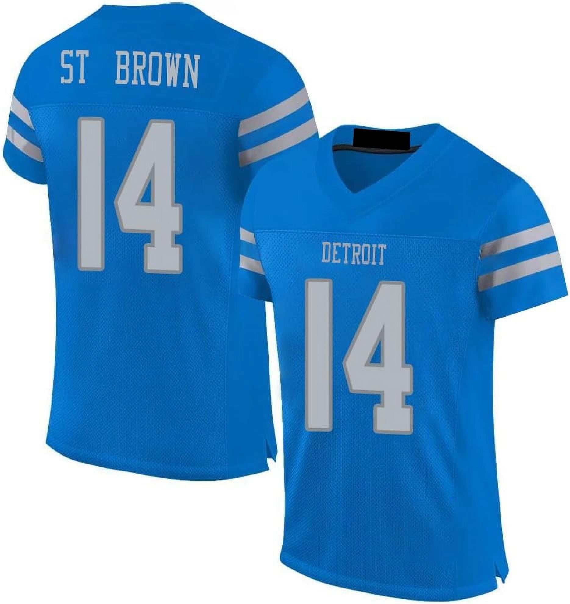 Women's Detroit St. Brown 14 Fashion Stitched Game Player T-shirt, X