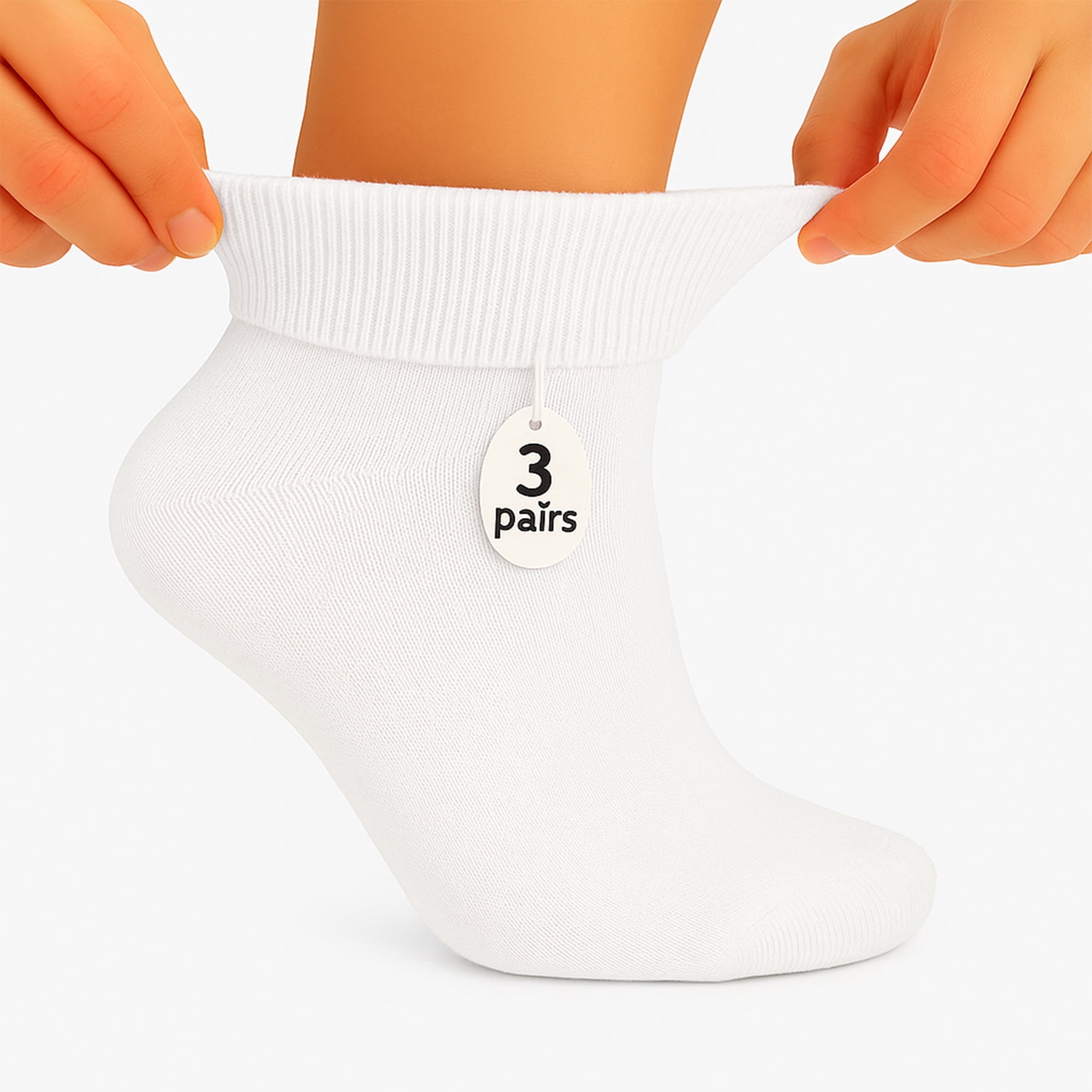 AWS/American Made Women's Cotton Diabetic Ankle Socks, Seamless Toe ...
