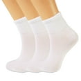 thumbnail image 1 of Women's Diabetic Ankle Socks 3-pairs – Non-Binding Seamless Toe, Soft Cotton for Sensitive Feet (Size 5-7), 1 of 4