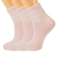thumbnail image 1 of Women's Diabetic Ankle Socks 3-pairs – Non-Binding Seamless Toe, Soft Cotton for Sensitive Feet (Size 5-7), 1 of 4