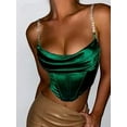 thumbnail image 1 of New Women's Diamond Chain Crop Top Aesthetic Solid Color Tank Top, 1 of 1