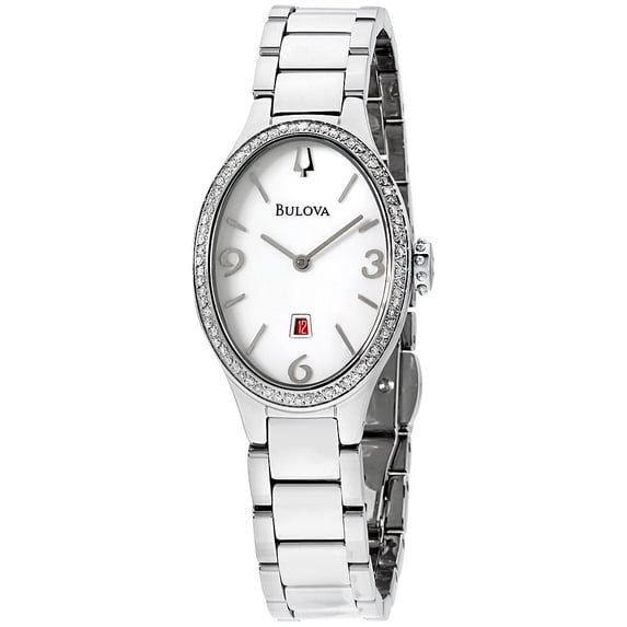 Women's Diamond Gallery 96R192 Silver Stainless-Steel Plated Japanese Quartz Dress Watch