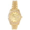 thumbnail image 1 of Women's Diamond & Gem Pave Fashion Rolly Timepiece - Colorful Dial w/Date and w/Matching Baguette Bling on Watch Trim - Look Like Da Bomb, When You Dance, Aye! - ST10415 Gold Gold, 1 of 3