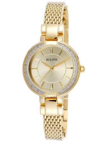 Women's Diamond Gold-Tone Stainless Steel and Dial - Walmart