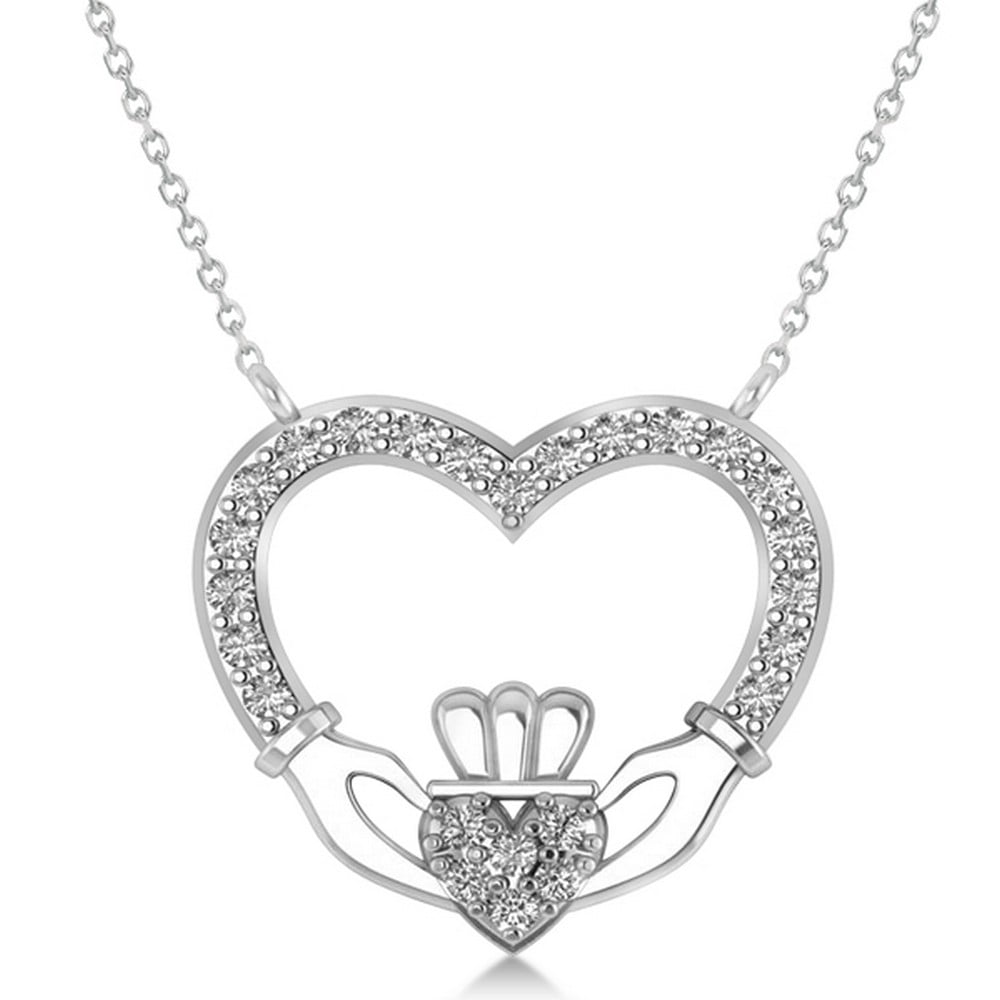 White gold shop claddagh necklace