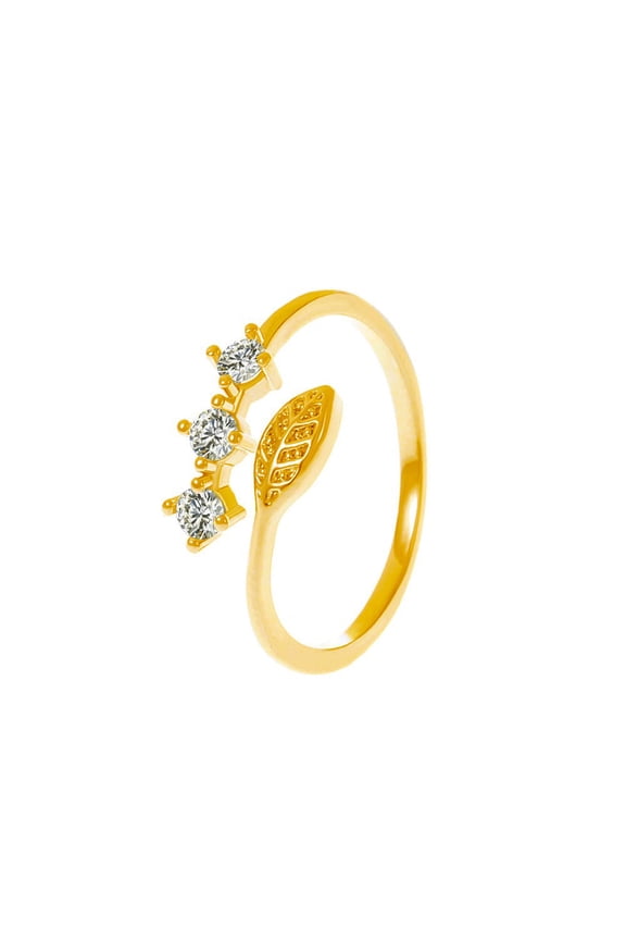 Women's Diamond Leaf Ring Affordable Luxury Fashion