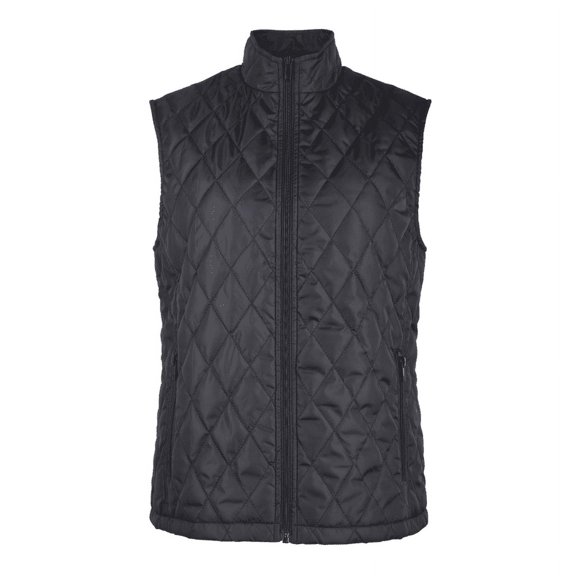 Women's Diamond Quilted Puffer Vest Stand Collar Lightweight Warm Sleeveless Outdoor Jacket With Zippered Pockets Warmth Fall & Winter Womenswear